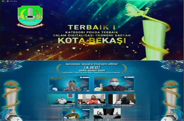 Pemerintah Kota Bekasi Raih Apresiasi Jawara Ekonomi Digital Jawa Barat 2021