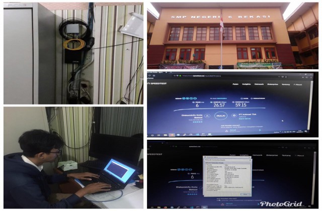 Penarikan FO local Loop dan aktivasi VLAN 52 di SMP Negeri 6 Kota Bekasi