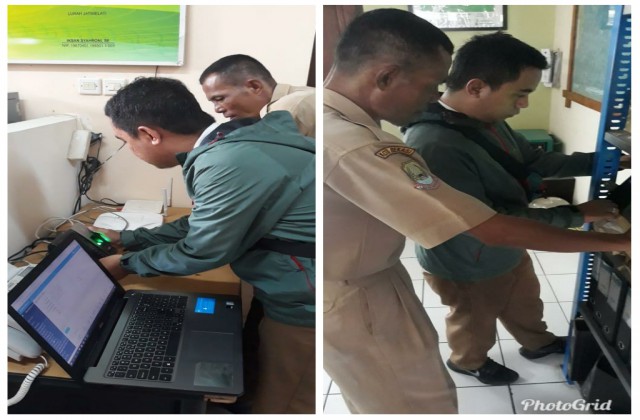 Perbaikan jaringan fingerprint Kelurahan Jatiwarna Kecamatan Pondok Melati