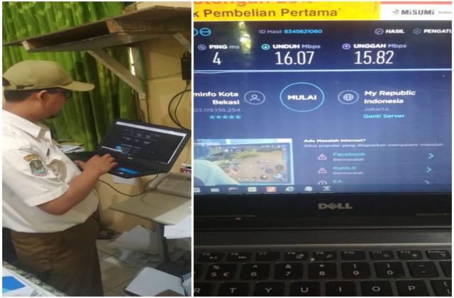 Monitoring Jaringan Internet Diskominfo untuk PPDB Online 2019 di SMP Negeri 28 Kota Bekasi