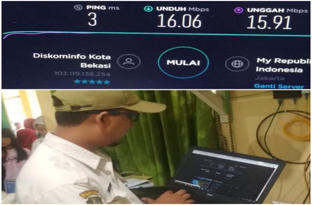 Monitoring Jaringan Internet Diskominfo untuk PPDB Online 2019 di SMP Negeri 15 Kota Bekasi
