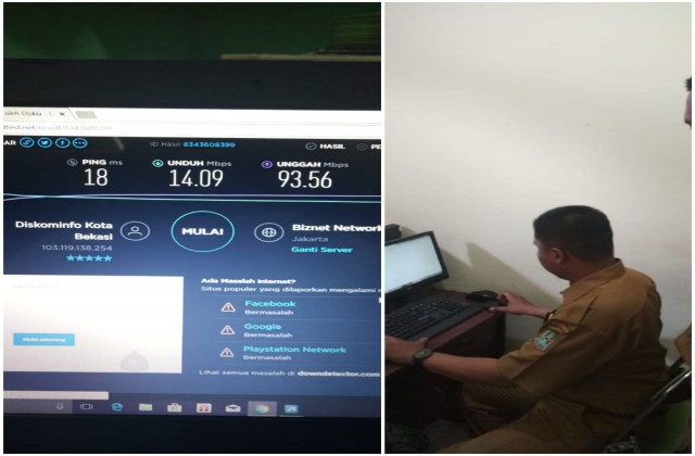 Monitoring Jaringan Internet Diskominfo untuk PPDB Online 2019 di SMP Negeri 23 Kota Bekasi