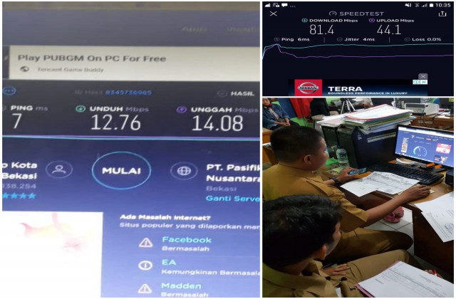 Monitoring Jaringan Internet Diskominfo untuk Verifikasi KK PPDB Online 2019 Kecamatan Mustikajaya