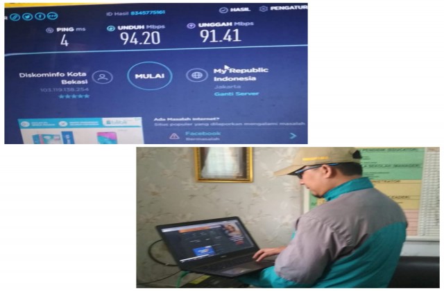 Monitoring Jaringan Internet Diskominfo untuk PPDB Online 2019 di SMP Negeri 35 Kota Bekasi