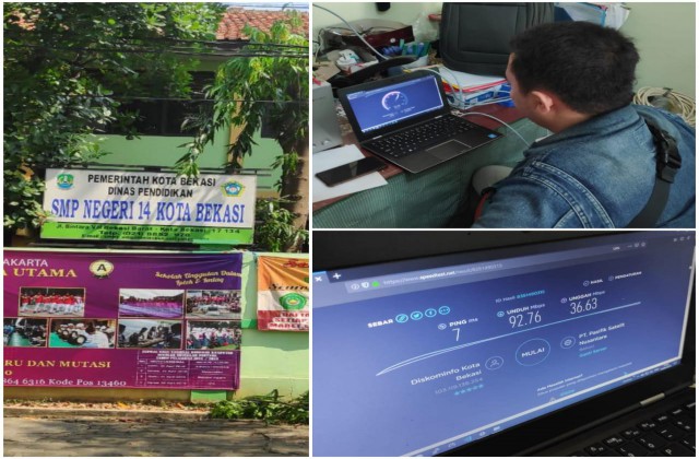 Monitoring Jaringan Internet Diskominfo untuk PPDB Online 2019 di SMP Negeri 14 Kota Bekasi
