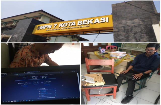 Monitoring Jaringan Internet Diskominfo untuk PPDB Online 2019 di SMP Negeri 7 Kota Bekasi