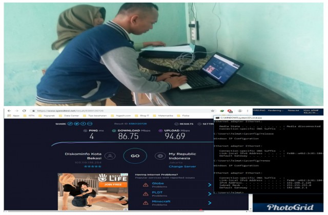 Monitoring Jaringan Internet Diskominfo untuk PPDB Online 2019 di SMP Negeri 11 Kota Bekasi