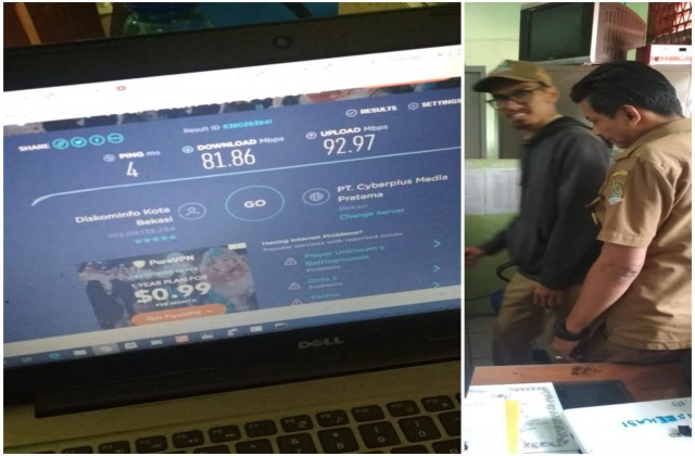 Monitoring Jaringan Internet Diskominfo untuk PPDB Online 2019 di SMP Negeri 8 Kota Bekasi