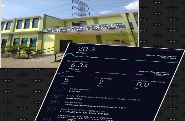 Pengecekan dan Uji Konektivitas Internet Wifi Bekasikotapatriot di Puskesmas Kota Baru