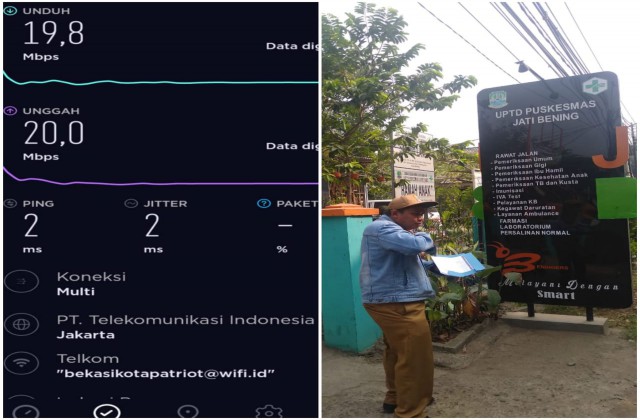 Pengecekan dan Uji Konektivitas Internet Wifi Bekasikotapatriot di Puskesmas Jatibening