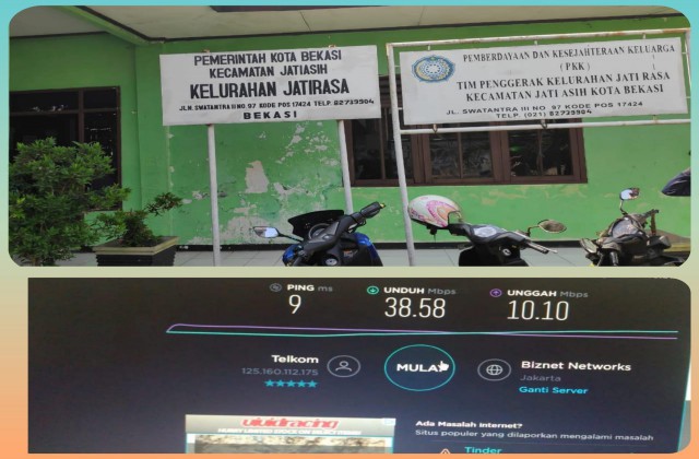 Pengecekan dan Uji Konektivitas Internet Wifi Bekasikotapatriot di Kelurahan Jatirasa