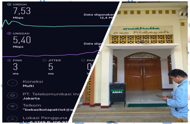 Pengecekan dan Uji Konektivitas Internet Wifi Bekasikotapatriot di Mushola Nurhidayah