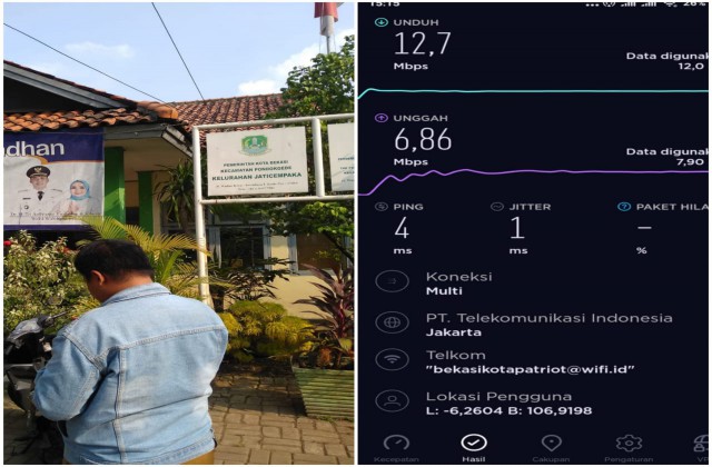 Pengecekan dan Uji Konektivitas Internet Wifi Bekasikotapatriot di Kelurahan Jaticempaka