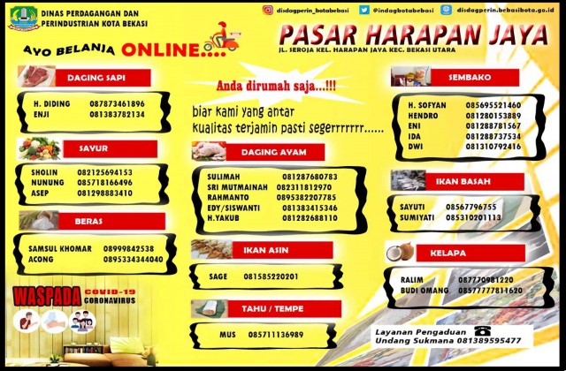 Disperindag Kota Bekasi Adakan Belanja Online pada Pasar Harapan Jaya